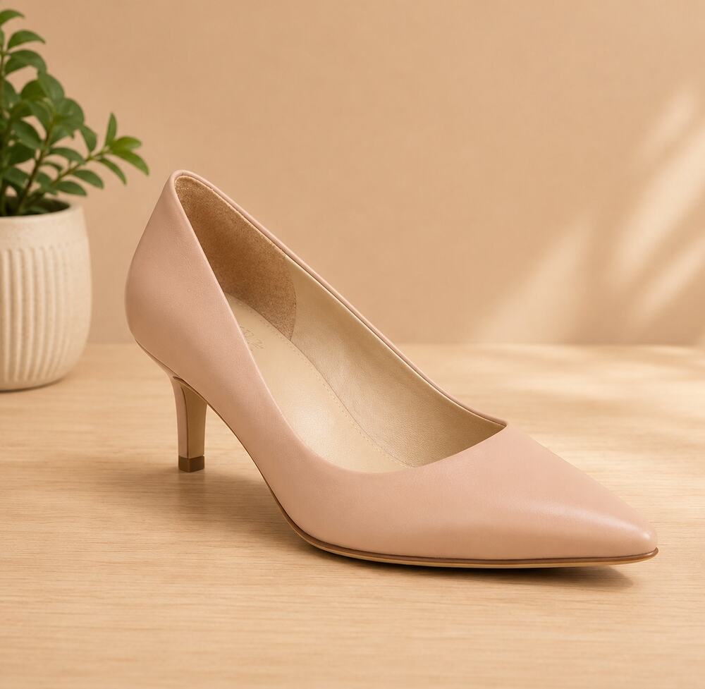 NWT Naturalizer Everly Pump Shoes Creme Brulee Beige Leather Women's size 10M